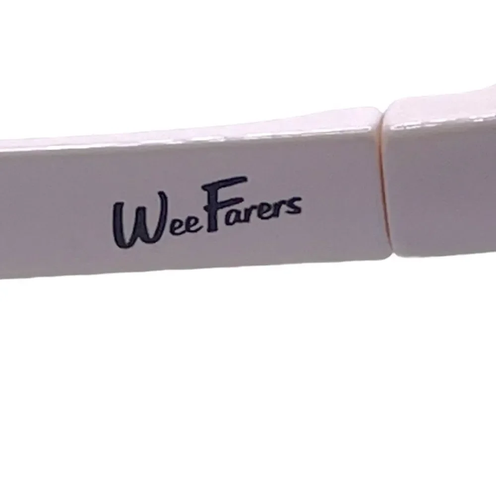 Wee Farers White Polarized Sunglasses with Mirrored Pink Lens